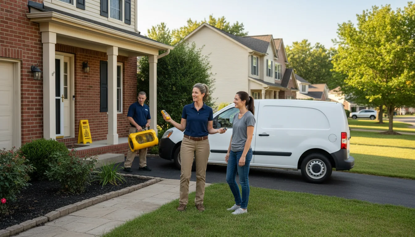 Residential water damage restoration in Illiopolis, IL